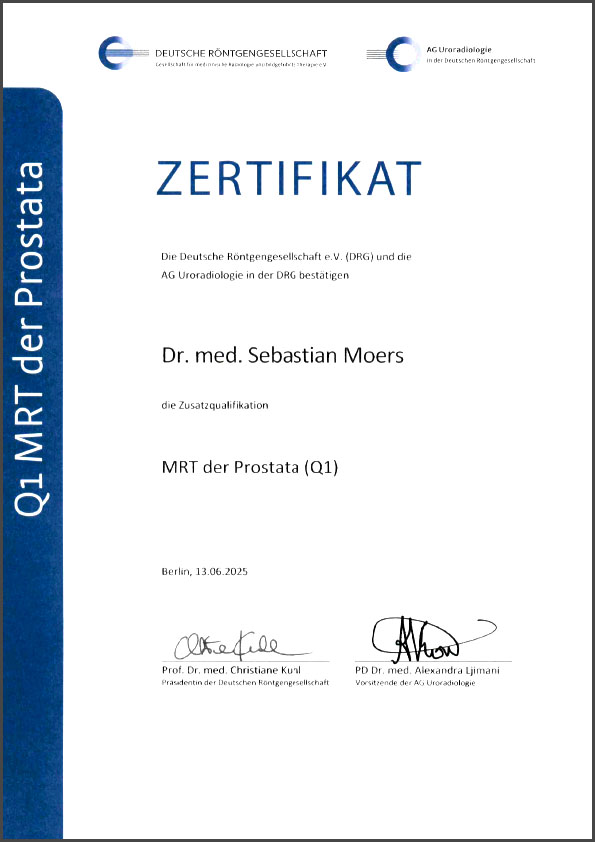 Zertifikat Dr. Moers Prostata